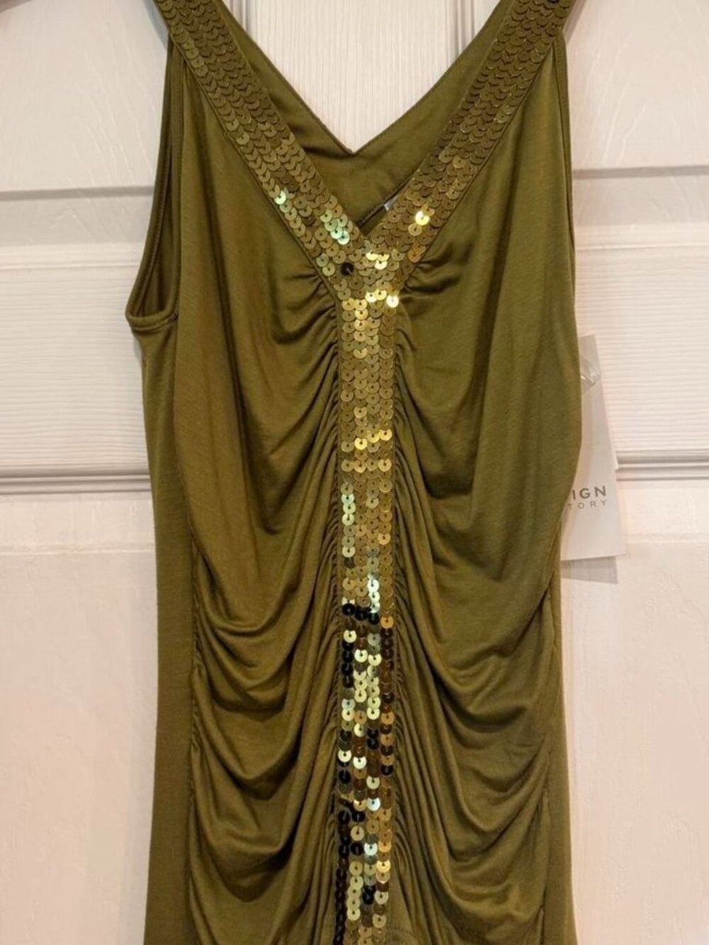 Design History Women's Green and Khaki Vest